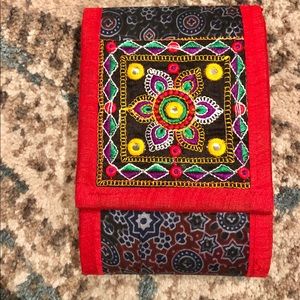 Boho Indian multi colored bag with colorful embroidery and mirror work - New